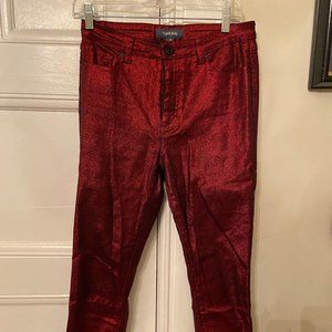 ModCloth Red and Black Glitter High waisted Jeans